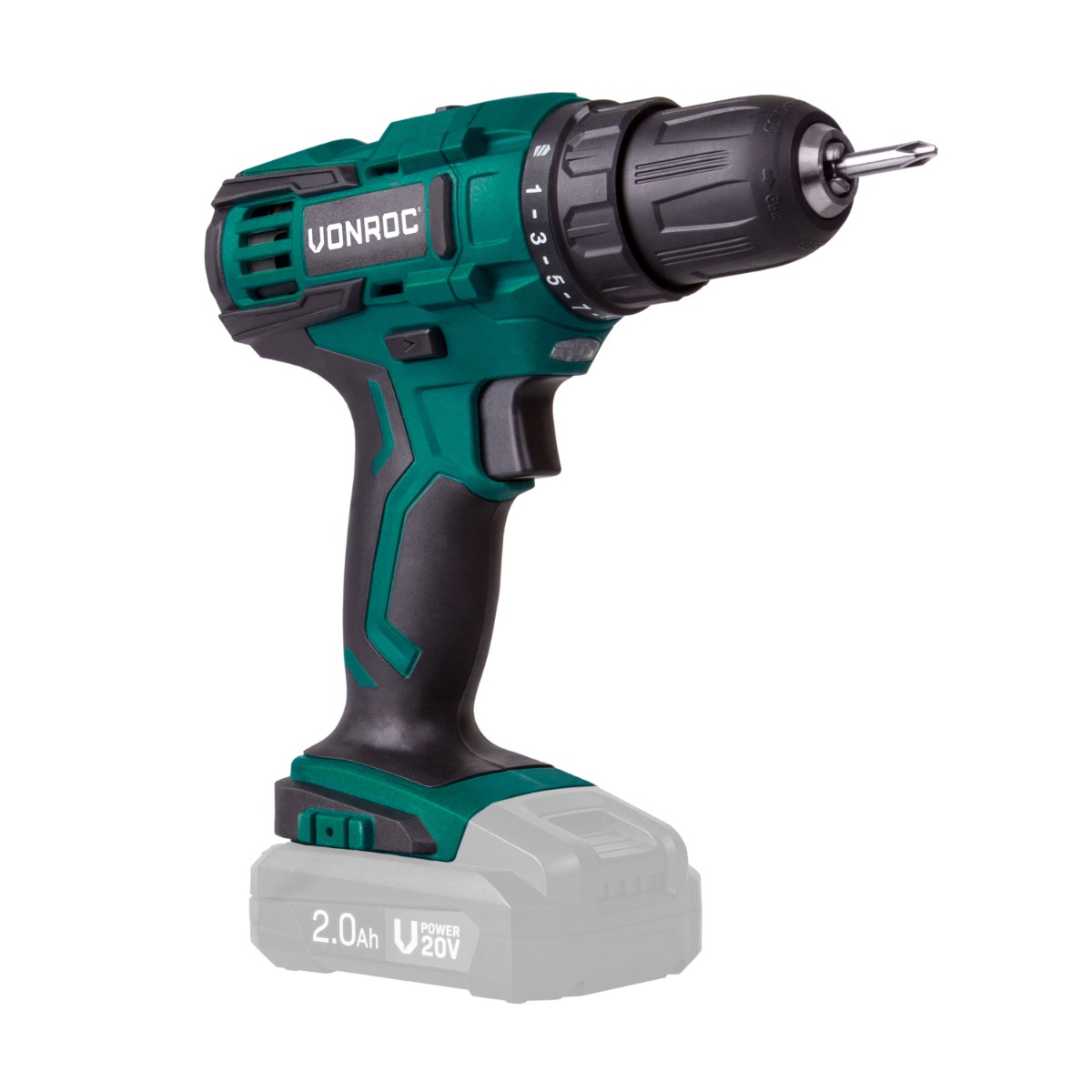 Photos - Drill / Screwdriver Vonroc Cordless drill 20V | Excl. battery and quick charger 